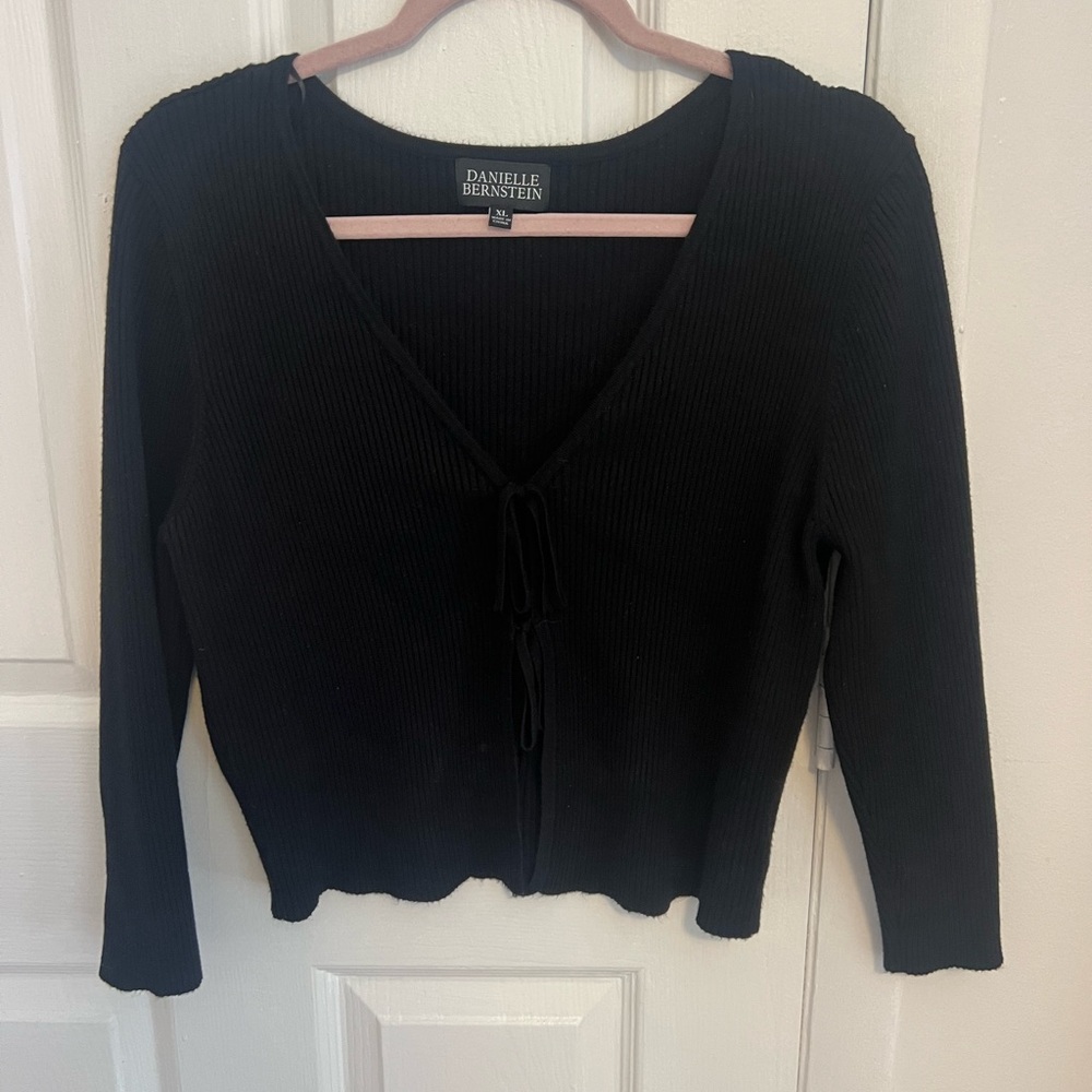 Danielle Bernstein Black Ribbed Top - image 5